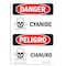 Signmission Safety Sign, OSHA Danger, 7" Height, Cyanide, Bilingual Spanish OS-DS-D-57-VS-1112 - alternate 1